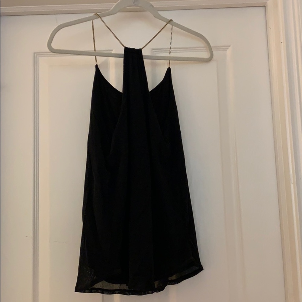 Black tank top with fun chain detail - Picture 3 of 3